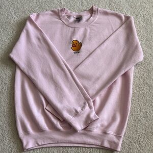 DumbClub Pink Duck Embroidered Sweatshirt